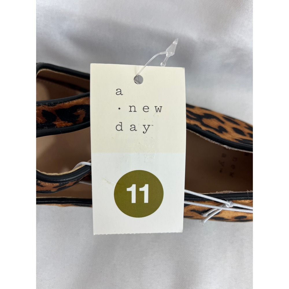 A New Day Women Leopard Print Mary Jane Flats Crisscross Strap Shoes Size 11 NEW - Picture 5 of 6